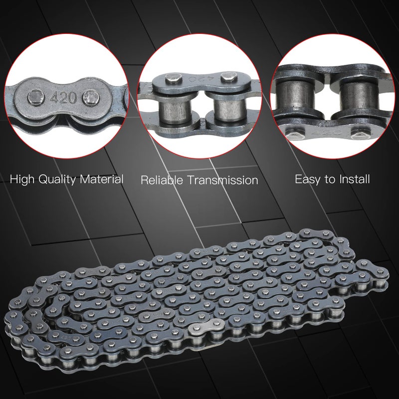 GREHUA Rear Drive 420 Chain 90 Link Chain Breaker with Standard Master Link for BT200X CT200U Trail CT200U-EX TrailMaster MB200 Hensim Baja Warrior MB165 212cc 196cc 6.5Hp Mini Bike Parts Motorcycle - Image 4